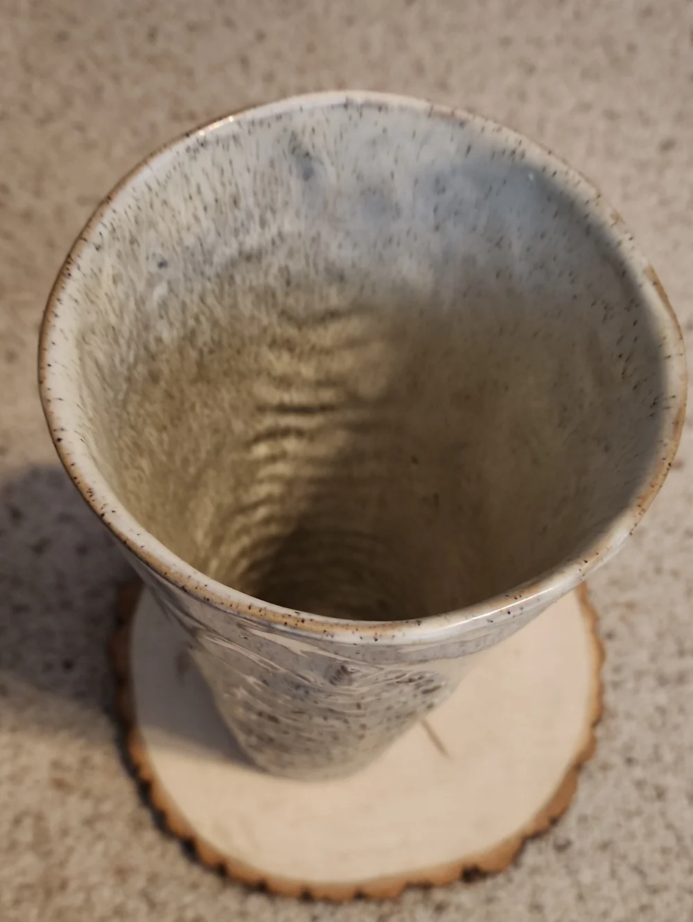 Anthropologie Textured Fern Design Vase 11.5